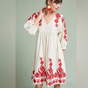 Velvet by Graham & Spencer Jora Embroidered Peasant Dress M